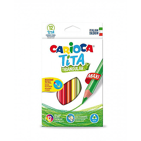 CARİOCA 42791 TİTA JUMBO ÜÇGEN KURU BOYA 12 RENK - 1