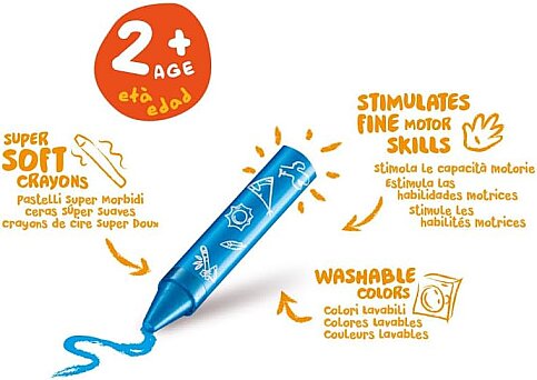 CARİOCA 42892 SÜPER CRAYONS PASTEL BOYA KALEMİ JUMBO 8 RENK - 4