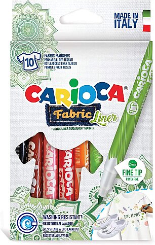 CARİOCA 42909 KEÇELİ KUMAŞ BOYA KALEMİ FINE 10 RENK - 1
