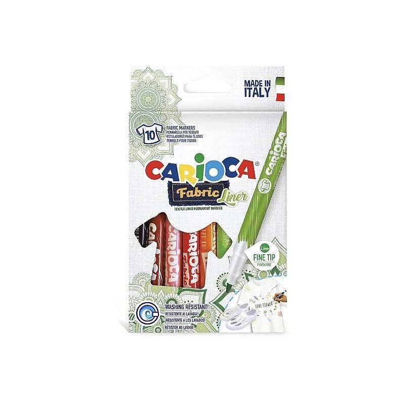 CARİOCA 42909 KEÇELİ KUMAŞ BOYA KALEMİ FINE 10 RENK