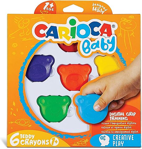 CARİOCA 42956 TEDDY BABY CRAYONS PASTEL BOYA 6 RENK - 1