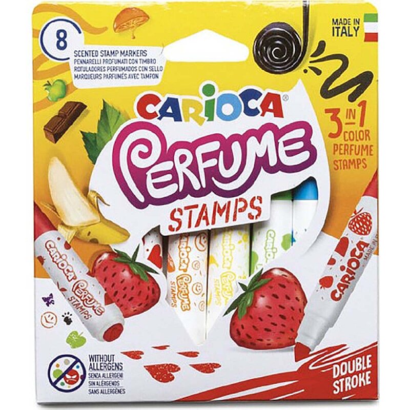 CARİOCA 42988 KOKULU DAMGALI JUMBO KEÇELİ KALEM 8 RENK
