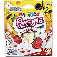 CARİOCA 42988 KOKULU DAMGALI JUMBO KEÇELİ KALEM 8 RENK - CARİOCA