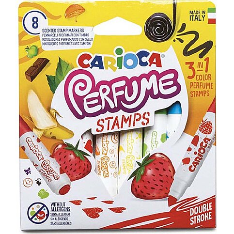 CARİOCA 42988 KOKULU DAMGALI JUMBO KEÇELİ KALEM 8 RENK - 1