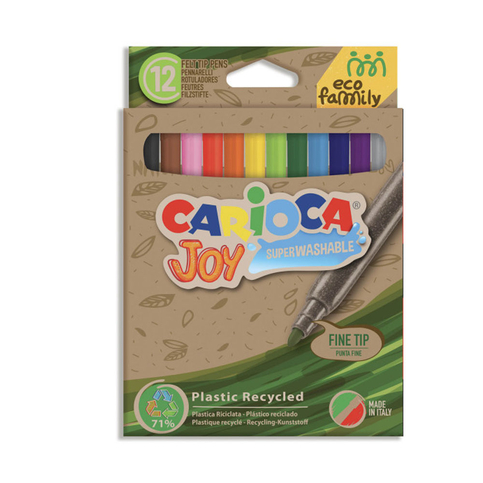 Carioca 43100 Eco Family Joy Keçeli Kalem Süper Yıkanabilir 12 Renk - 2