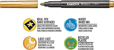 CARİOCA 43161 METALİK JUMBO KEÇELİ KALEMİ 6 RENK - 2