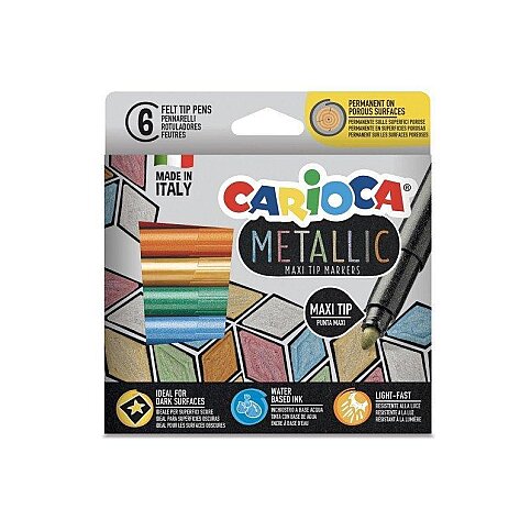 CARİOCA 43161 METALİK JUMBO KEÇELİ KALEMİ 6 RENK - 1