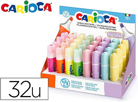 CARİOCA 43184 FOSFORLU KALEM PASTEL+NEON 32Lİ STAND - 1