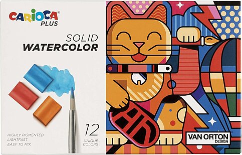 CARİOCA 45210 PLUS TABLET SULU BOYA FIRÇALI 12 RENK - 1