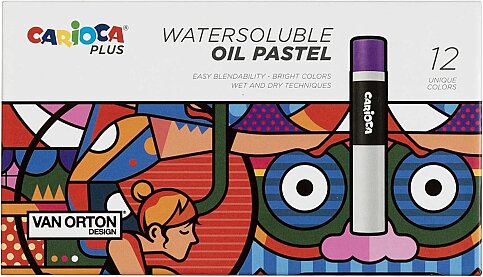 CARİOCA 45214 PLUS WATERSOLUBLE YAĞLI PASTEL BOYA KALEMİ 12 RENK - 1