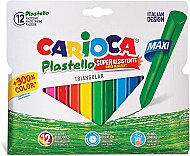 CARİOCA 42671 PLASTELLO JUMBO YIKANABİLİR PASTEL BOYA 12 RENK - CARİOCA
