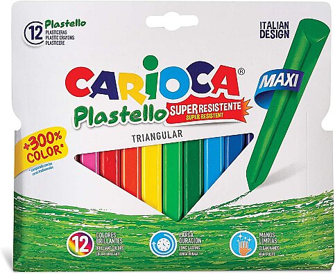 CARİOCA 42671 PLASTELLO JUMBO YIKANABİLİR PASTEL BOYA 12 RENK - 1