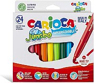 CARİOCA 40570 JUMBO SÜPER YIKANABİLİR KEÇELİ KALEM 24 RENK - CARİOCA