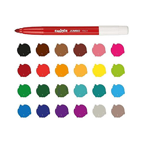 CARİOCA 40570 JUMBO SÜPER YIKANABİLİR KEÇELİ KALEM 24 RENK - 1