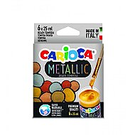CARİOCA KO026 METALİK TEMPERA SULU BOYA YIKANABİLİR 6x25ml 6 RENK - CARİOCA