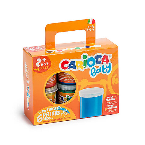 CARİOCA KO032 BABY YIKANABİLİR PARMAK BOYASI 6 RENKx80ml - 1