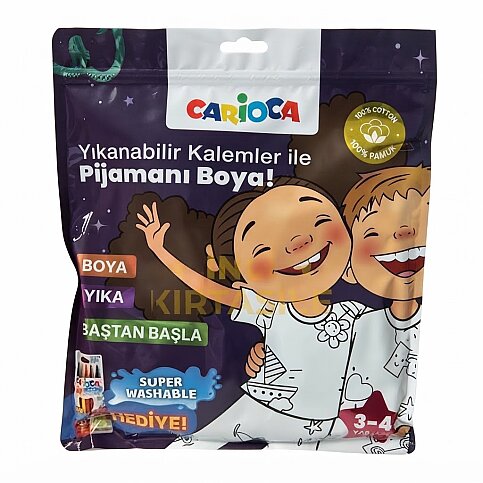 CARİOCA LN-80005 BOYANABİLİR T-SHİRT KEÇELİ KALEM HEDİYELİ (3-4 YAŞ) - 1