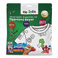 CARİOCA LN-80008 BOYANABİLİR T-SHİRT KEÇELİ KALEM HEDİYELİ (6-7 YAŞ) - CARİOCA