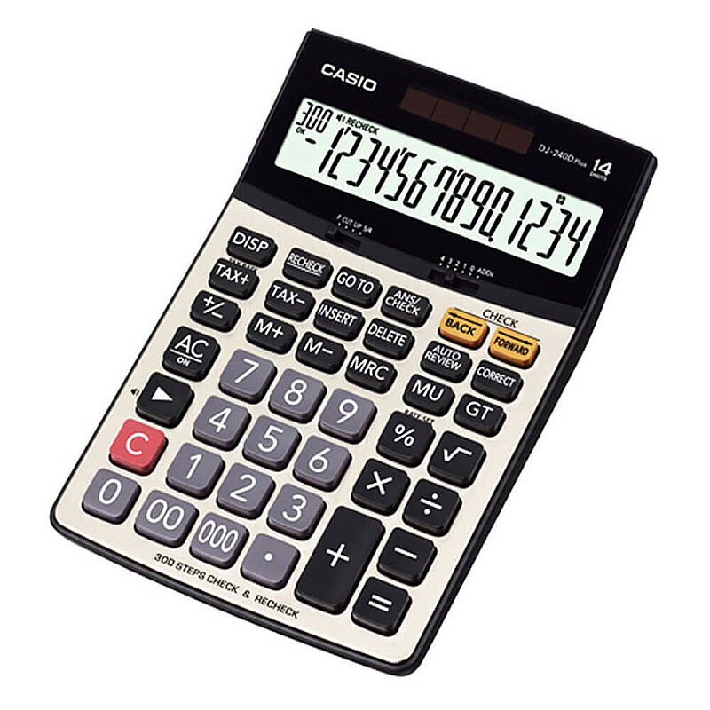 CASİO DJ-240 D PLUS MASA ÜSTÜ HESAP MAKİNESİ 14 HANE METAL YÜZEY (TAX 300 İŞLEM KONTROLLÜ)