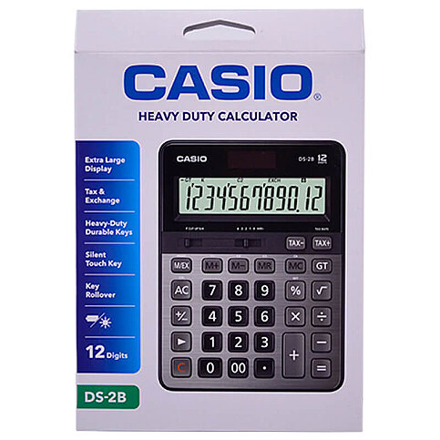CASİO DS-2 B MASA ÜSTÜ HESAP MAKİNESİ 12 HANE METAL YÜZEY BÜYÜK BOY (TAX) - 1