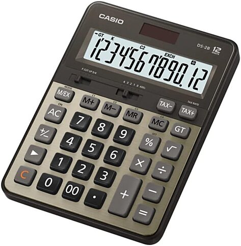 CASİO DS-2 B MASA ÜSTÜ HESAP MAKİNESİ 12 HANE METAL YÜZEY BÜYÜK BOY (TAX) - 1