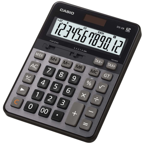 Casio Ds-2 B Masa Üstü Hesap Makinesi 12 Hane Metal Yüzey Büyük Boy (Tax) - 1