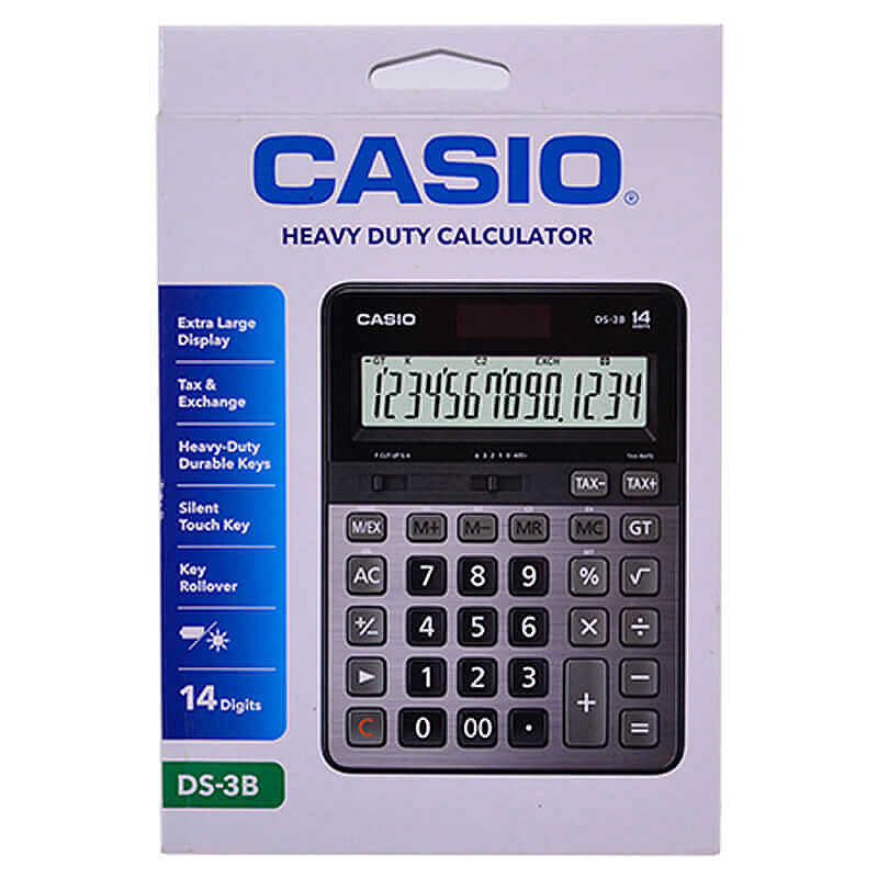CASİO DS-3 B MASA ÜSTÜ HESAP MAKİNESİ 14 HANE METAL YÜZEY BÜYÜK BOY