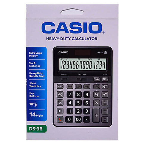 CASİO DS-3 B MASA ÜSTÜ HESAP MAKİNESİ 14 HANE METAL YÜZEY BÜYÜK BOY - 1