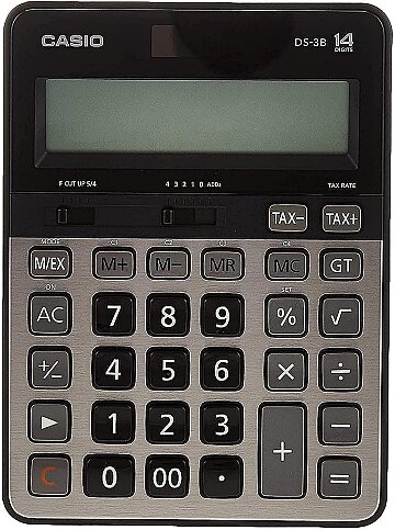 CASİO DS-3 B MASA ÜSTÜ HESAP MAKİNESİ 14 HANE METAL YÜZEY BÜYÜK BOY - 1