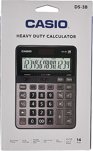 CASİO DS-3 B MASA ÜSTÜ HESAP MAKİNESİ 14 HANE METAL YÜZEY BÜYÜK BOY - 2