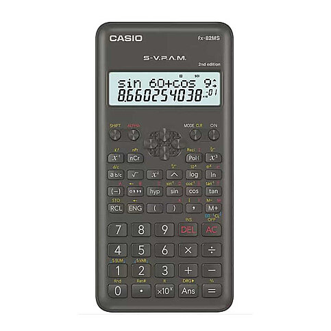 CASİO FX-82 MS-2 240 BİLİMSEL FONSKİYONLU HESAP MAKİNESİ SİYAH - 1