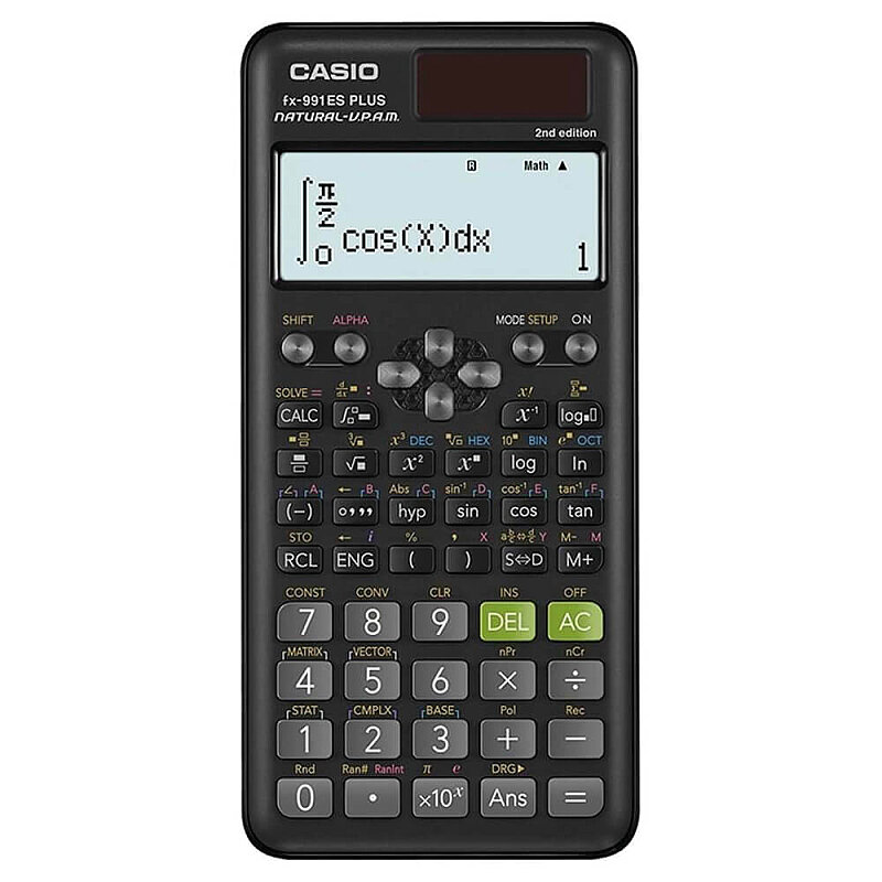 CASİO FX-991 ES PLUS-2 552 BİLİMSEL FONSKİYONLU HESAP MAKİNESİ SİYAH (İNTERGRAL KOMPLEKS MATRİX DİFERANSİYEL VEKTÖR)