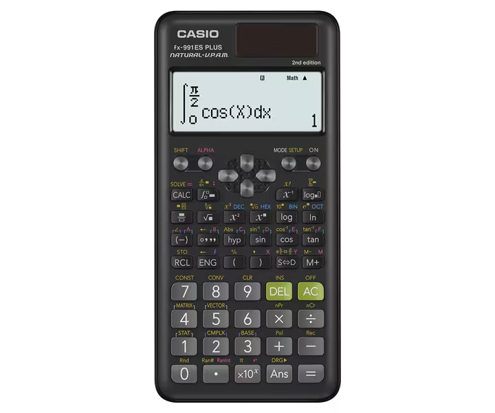 Casio Fx-991 Es Plus-2 552 Bilimsel Fonskiyonlu Hesap Makinesi Siyah (İntergral Kompleks Matrix Diferansiyel Vektör)