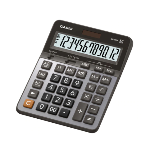 Casio Gx-120 B Masa Üstü Hesap Makinesi 12 Hane Metal Yüzey Büyük Boy - 1