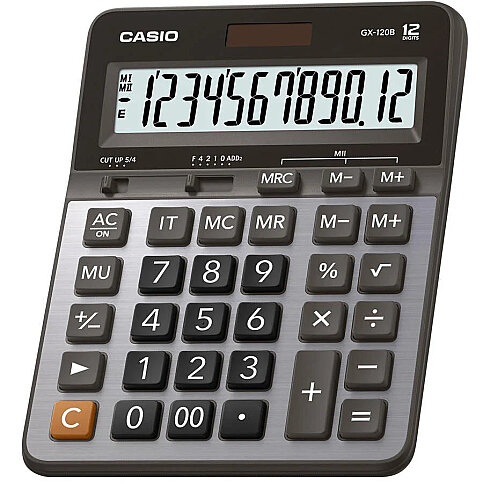 CASİO GX-120 B MASA ÜSTÜ HESAP MAKİNESİ 12 HANE METAL YÜZEY BÜYÜK BOY - 1