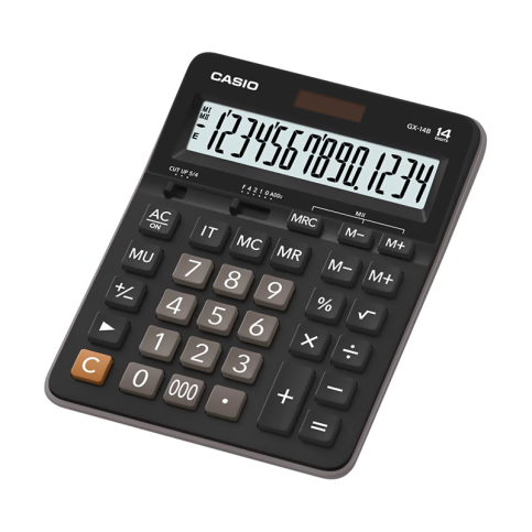 Casio Gx-14 B Masa Üstü Hesap Makinesi 14 Hane Siyah Büyük Boy - 1