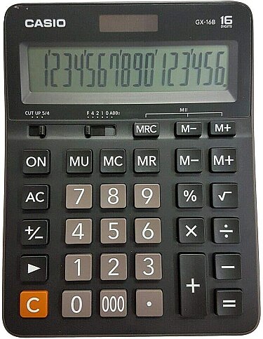 CASİO GX-16 B MASA ÜSTÜ HESAP MAKİNESİ 16 HANE SİYAH BÜYÜK BOY - 1