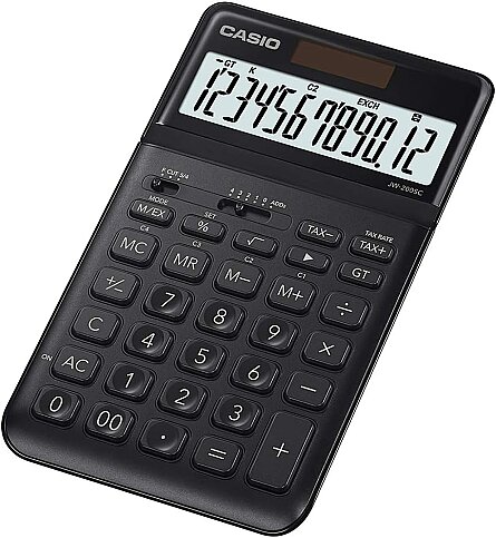 CASİO JW-200 SC MASA ÜSTÜ HESAP MAKİNESİ 12 HANE SİYAH ORTA BOY - 1