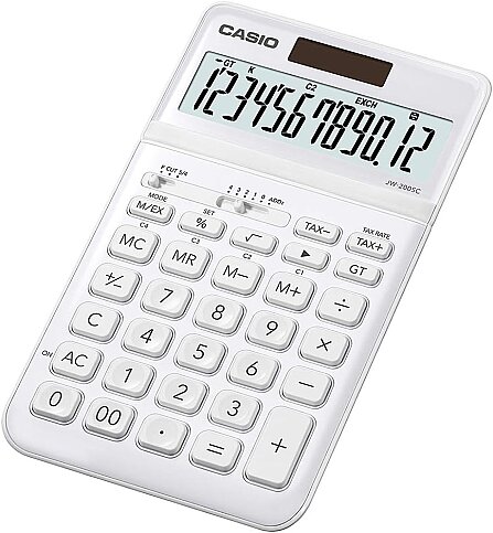 CASİO JW-200 SC MASA ÜSTÜ HESAP MAKİNESİ 12 HANE BEYAZ ORTA BOY - 1