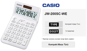 Casio Jw-200 Sc Masa Üstü Hesap Makinesi 12 Hane Beyaz Orta Boy - 2