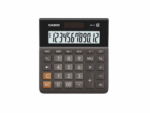 Casio Mh-12 Masa Üstü Hesap Makinesi 12 Hane Siyah Küçük Boy - 1