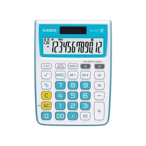 Casio Mj-12Vcb Masa Üstü Hesap Makinesi 12 Hane Mavi - 1