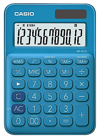 Casio Ms-20 Uc Masa Üstü Hesap Makinesi 12 Hane Mavi (Tax) - 1