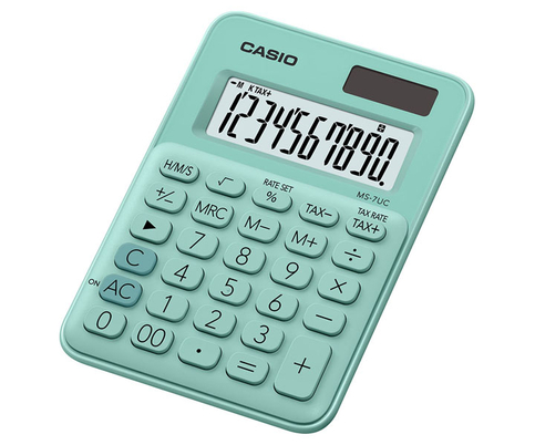 Casio Ms-7Uc-Gn Masa Üstü Hesap Makinesi 10 Hane Yeşil - 1