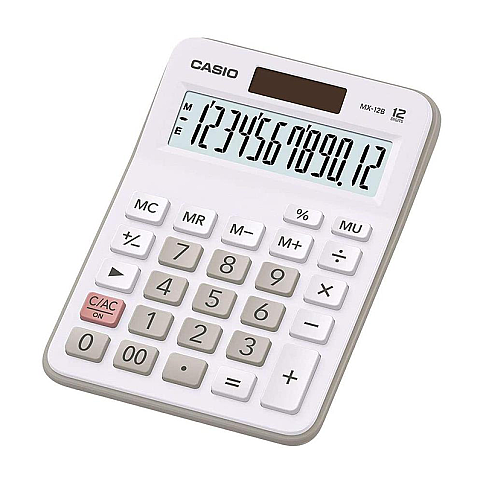 CASİO MX-12 B-WE MASA ÜSTÜ HESAP MAKİNESİ 12 HANE BEYAZ - 1