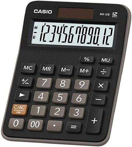 CASİO MX-12 B MASA ÜSTÜ HESAP MAKİNESİ 12 HANE SİYAH - 1