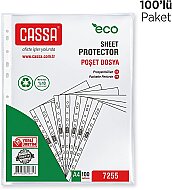 CASSA 7255 ECO DELİKLİ POŞET DOSYA 35 MİKRON A4 100LÜ - CASSA