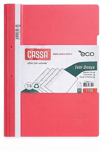 CASSA 7730 ECO TELLİ DOSYA KIRMIZI 50Lİ - 1