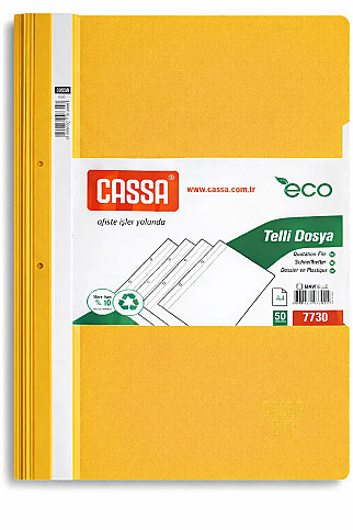 CASSA 7730 ECO TELLİ DOSYA SARI 50Lİ - 1
