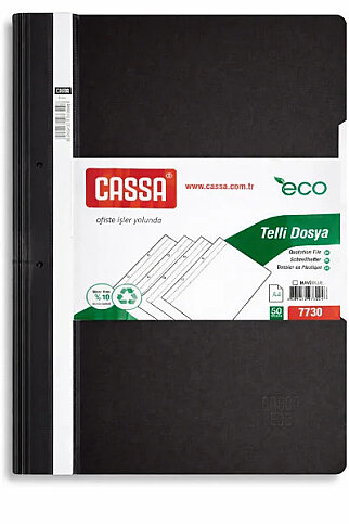 CASSA 7730 ECO TELLİ DOSYA SİYAH 50Lİ - 1